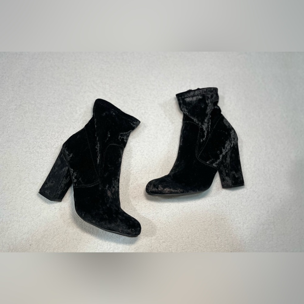 Black Velvet Booties